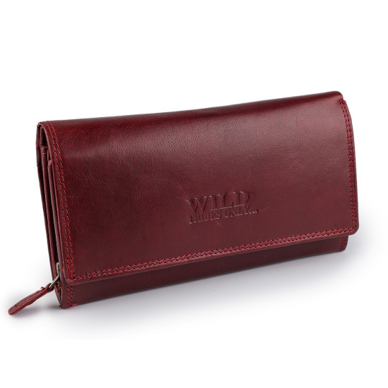 Portofel din piele pentru femei 10x19 cm - Bordo (1 Bucată) Portofel din piele pentru femei 10x19 cm - Bordo (1 Bucată)