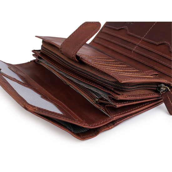 Portofel din piele pentru femei 10x19 cm - Bordo (1 Bucată) Portofel din piele pentru femei 10x19 cm - Bordo (1 Bucată)