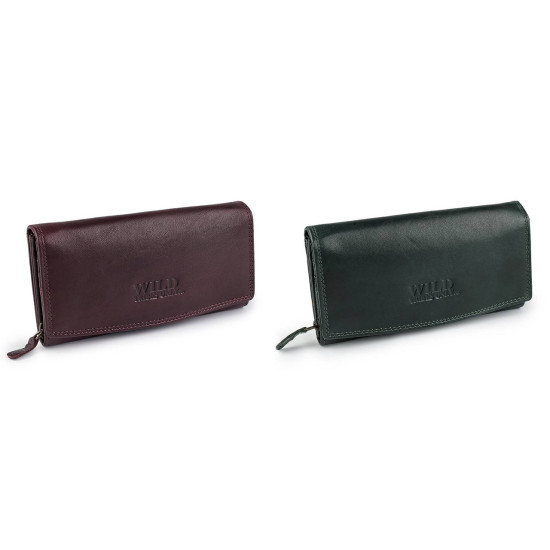 Portofel din piele pentru femei 10x19 cm - Bordo (1 Bucată) Portofel din piele pentru femei 10x19 cm - Bordo (1 Bucată)