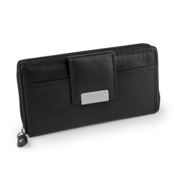 Portofel din piele pentru femei 10x18 cm - Negru (1 Bucată)