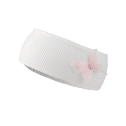 Bentiță de păr din bumbac pentru bebeluși cu decorațiuni - Off white (1 Bucată)