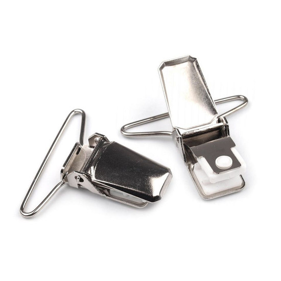 Clips pentru bretele, lățime 36; 40 mm - Nichel (100 Bucăți) Clips pentru bretele, lățime 36; 40 mm - Nichel (100 Bucăți)
