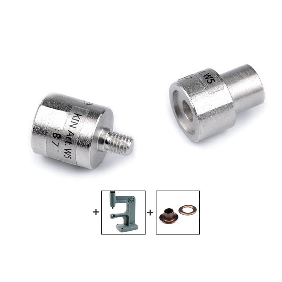 Matriță pentru ocheți, ø5,5 mm și ø7 mm - Argintiu (2 Seturi)