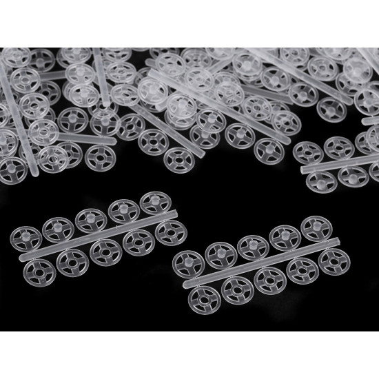 Capse de cusut din plastic, ø7 mm - ø15 mm - Transparent (100 Buchete) Capse de cusut din plastic, ø7 mm - ø15 mm - Transparent (100 Buchete)