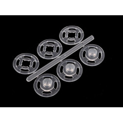 Capse de cusut din plastic, ø7 mm - ø15 mm - Transparent (100 Buchete)