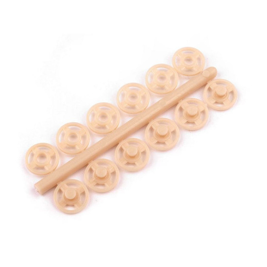 Capse de cusut din plastic, ø7 mm - ø15 mm - Transparent (100 Buchete) Capse de cusut din plastic, ø7 mm - ø15 mm - Transparent (100 Buchete)