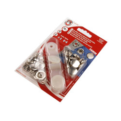 Capse metalice cu aplicator, ø15 mm - Nichel (1 Card)