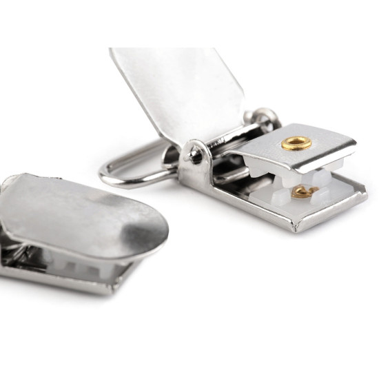 Clips pentru bretele, lățime 24 mm - Nichel (50 Bucăți)