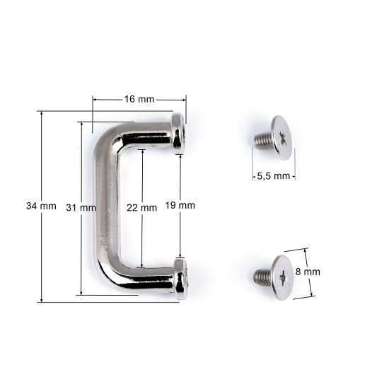 Inel / buclă cu șurub 22 mm - Auriu clasic (40 Seturi)