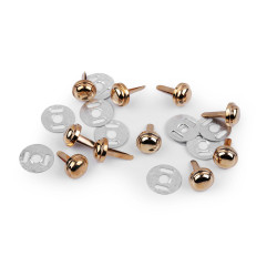 Ţinte metalice / piciorușe metalice genți, ø10 mm - Auriu rose (10 Seturi)