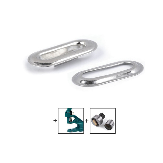 Ocheți ovali 4x16 mm - Nichel (200 Perechi) Ocheți ovali 4x16 mm - Nichel (200 Perechi)
