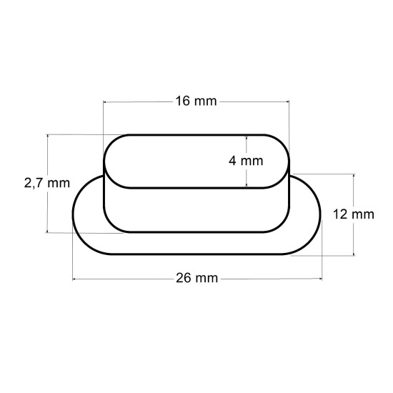 Ocheți ovali 4x16 mm - Nichel (200 Perechi) Ocheți ovali 4x16 mm - Nichel (200 Perechi)