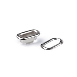 Ocheți ovali 4x12 mm - Nichel (200 Perechi)