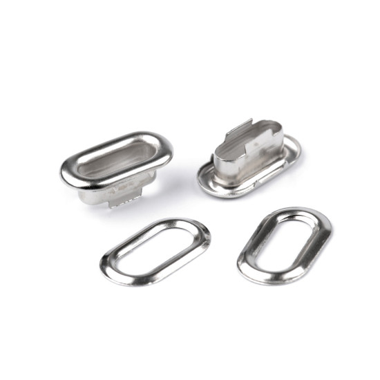 Ocheți ovali 4x12 mm - Nichel (50 Perechi) Ocheți ovali 4x12 mm - Nichel (50 Perechi)