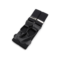 Bretele pantaloni tip y, prindere nasturi - Negru (1 Bucată)