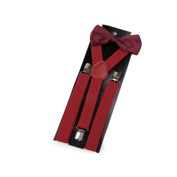 Set bărbătesc bretele și papion - Bordo (1 Set)