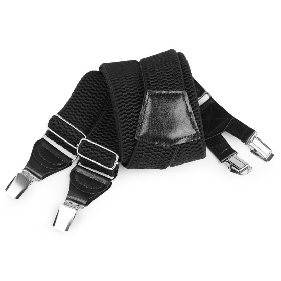 Bretele pantaloni 120 cm neon - Negru (1 Bucată)