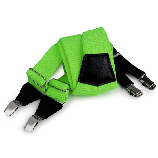 Bretele pantaloni 120 cm neon - Negru (1 Bucată)