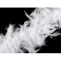Șirag fulgi boa, pene curcan 60g, lungime 1,8m - Alb (1 Bucată)