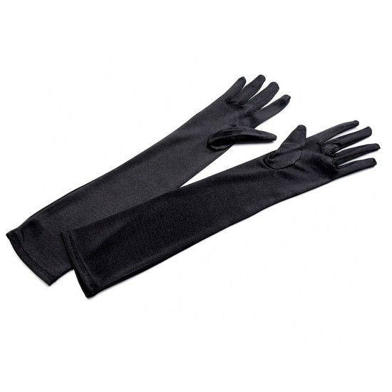 Mănuși lungi din satin - Alb (1 Pereche)