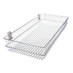 Coș din plasă de sârmă pentru stand, 40x90 cm - Argintiu (1 Bucată)
