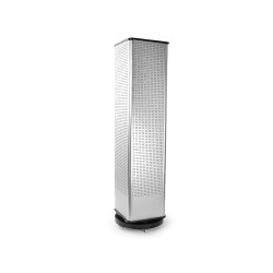 Stand rotativ cu panou perforat, 39x39x171 cm - Argintiu (1 Bucată)