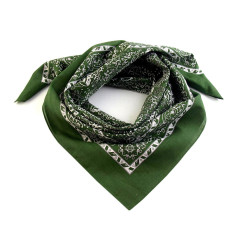 Batic bumbac, imprimeu floral, 70x70 cm - Verde brad (1 Bucată)