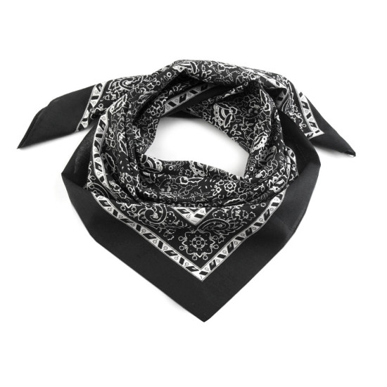 Batic bumbac, imprimeu floral, 70x70 cm - Negru (1 Bucată)