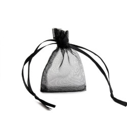 Săculeț organza pentru cadouri, 4,5x7 cm - Negru (10 Bucăți)