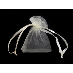 Săculeț organza pentru cadouri, 4,5x7 cm - Crem foarte deschis (50 Bucăți)