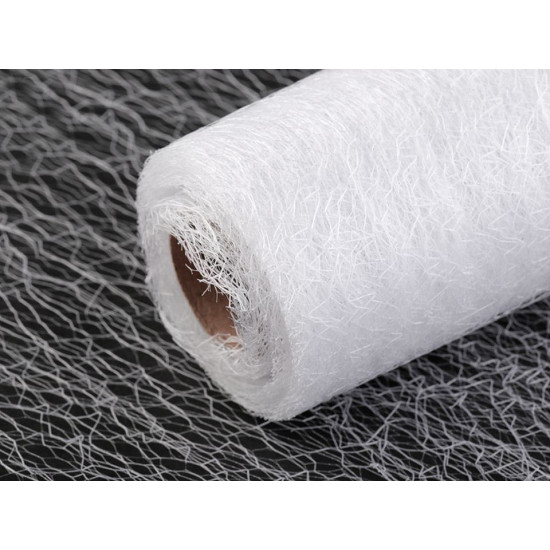 Material decorativ pânză de păianjen, lățime 15 cm - Alb (9 Metri) Material decorativ pânză de păianjen, lățime 15 cm - Alb (9 Metri)