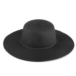 Pălărie de vară pentru femei decorabilă - Negru (1 Bucată)