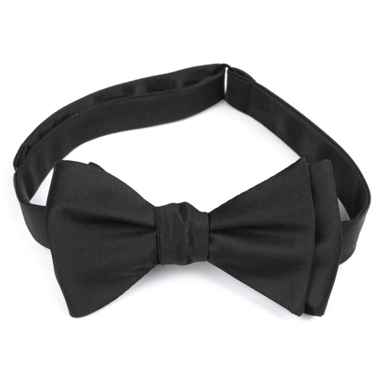 Papion din satin - Negru (1 Bucată) Papion din satin - Negru (1 Bucată)