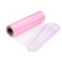 Organza, lățime 21 cm - Roz baby (9 Metri)
