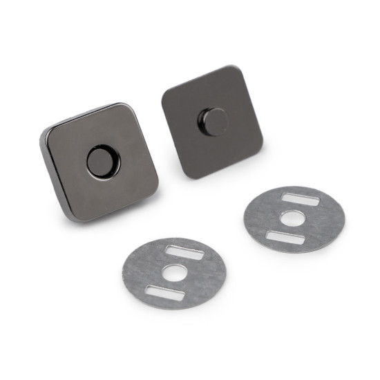 Închizatori / capse magnetice pătrate, 18x18 mm - Nichel (100 Seturi) Închizatori / capse magnetice pătrate, 18x18 mm - Nichel (100 Seturi)