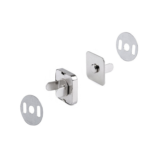 Închizatori / capse magnetice pătrate, 18x18 mm - Nichel (100 Seturi) Închizatori / capse magnetice pătrate, 18x18 mm - Nichel (100 Seturi)