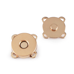Închizatori / capse magnetice de cusut, ø18 mm - Auriu rose (100 Seturi)