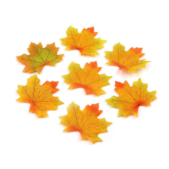 Frunze de arţar decorative, 8x8 cm - Orange-yellow (100 Bucăți) Frunze de arţar decorative, 8x8 cm - Orange-yellow (100 Bucăți)