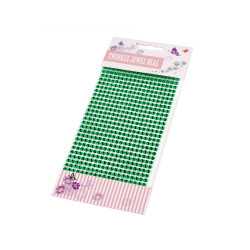 Strasuri / cristale autoadezive, ø4 mm - Verde închis (1 Card)