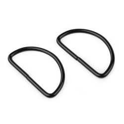 Inel metalic tip d, lățime 38 mm - Lac negru (100 Bucăți)