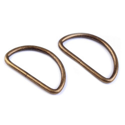 Inel metalic tip d, lățime 38 mm - Alamă antică (100 Bucăți)