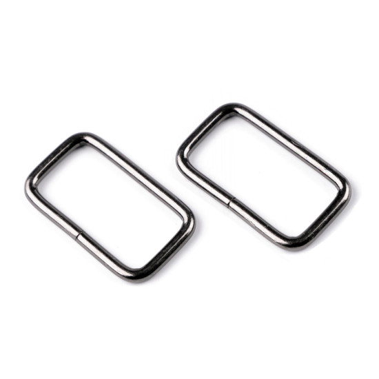 Inel metalic dreptunghiular, 25 mm - Nichel negru (300 Bucăți) Inel metalic dreptunghiular, 25 mm - Nichel negru (300 Bucăți)