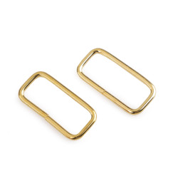 Inel metalic dreptunghiular, 32 mm - Auriu deschis (10 Bucăți)