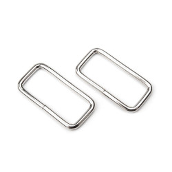 Inel metalic dreptunghiular, 32 mm - Nichel (10 Bucăți)