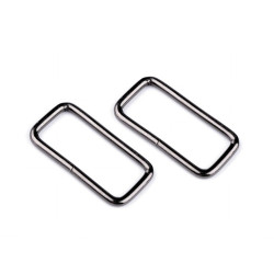 Inel metalic dreptunghiular, 32 mm - Nichel negru (10 Bucăți)