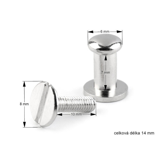 Butoni cu șurub pentru pielarie, ø6 mm - Alamă antică (10 Perechi) Butoni cu șurub pentru pielarie, ø6 mm - Alamă antică (10 Perechi)