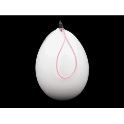 Ouă din plastic cu agățătoare, 46x64 mm - Alb lăptos (12 Bucăți)