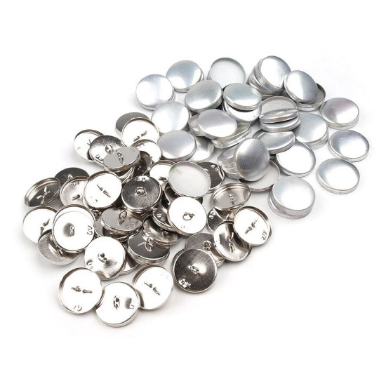 Nasturi de îmbrăcat metalici, 40" - Nichel (100 Seturi) Nasturi de îmbrăcat metalici, 40" - Nichel (100 Seturi)