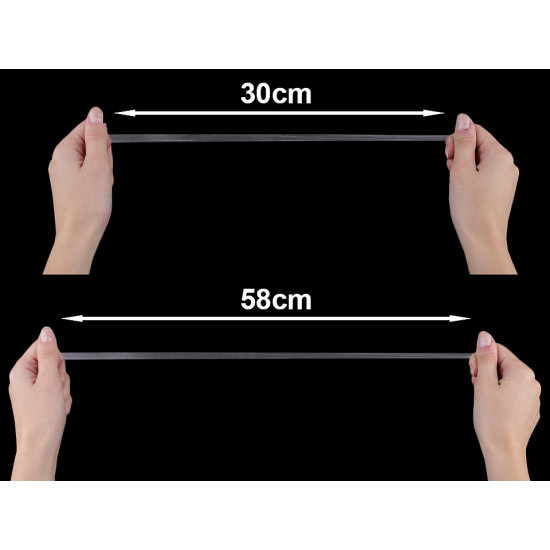 Elastic siliconic, lățime 8 mm - Transparent (80 Metri)