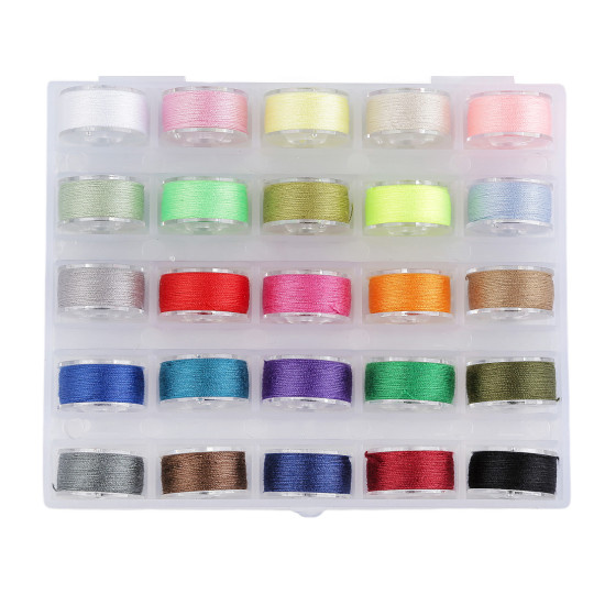 Bobine cu ață în cutie de plastic - Mix culori (6 Cutii) Bobine cu ață în cutie de plastic - Mix culori (6 Cutii)